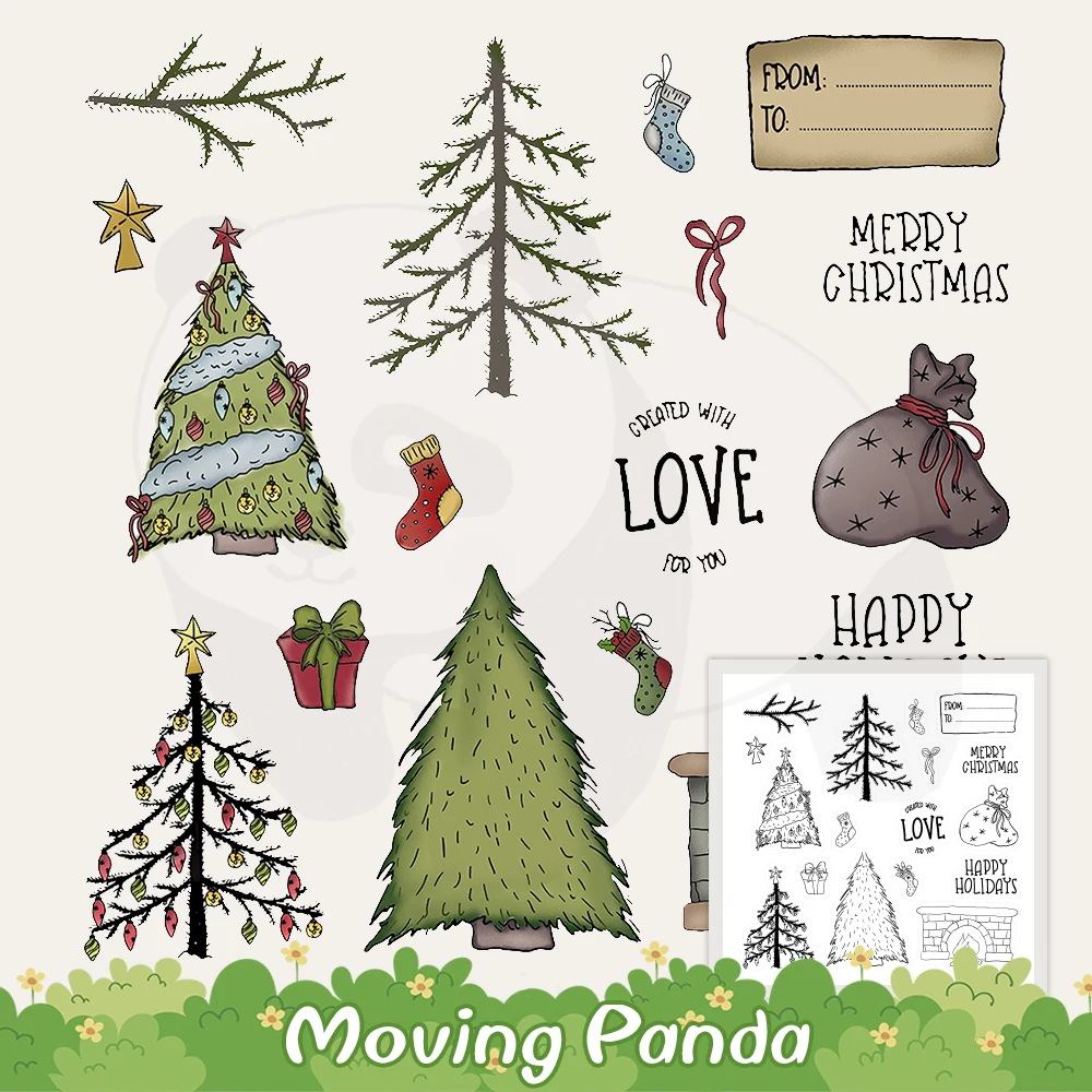 

Winter Christmas Tree Clear Stamps And Metal Cutting Dies For Diy Dies Scrapbooking Embossed Photo Album Paper Card Knife Dies