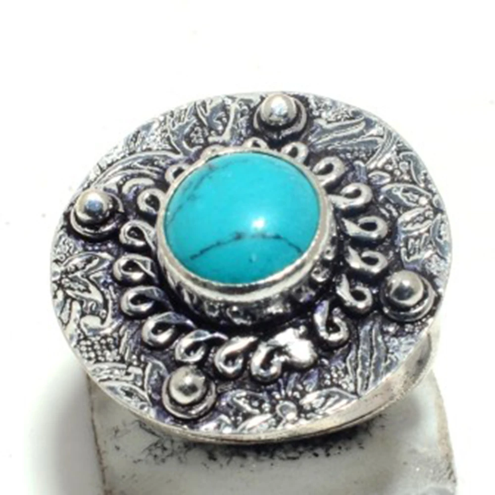 

Бирюзовое кольцо серебряное покрытие над медью, размер: 8,5, FRR0219