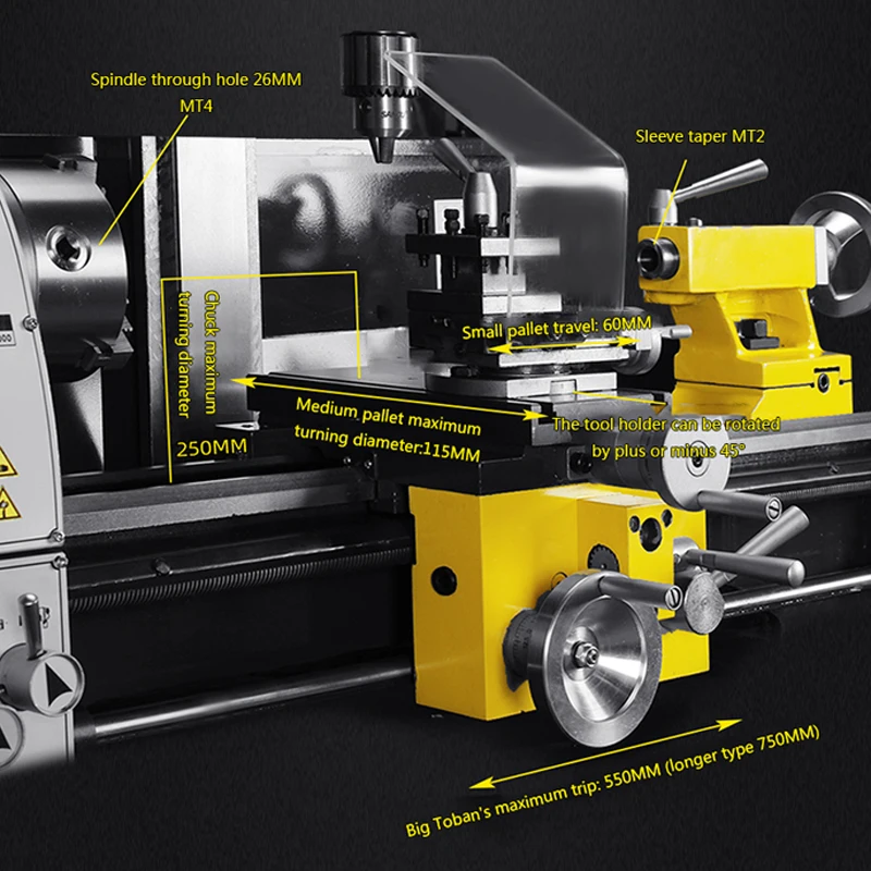 

JYP250VF Lathe Drilling and Milling Combination Machine Tool Parallel Bar Lathe Three-in-One Lathe Multi-Function Lathe Machine