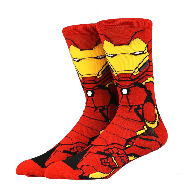 Носки мужские/женские с аниме принтом Marvel забавные индивидуальные мультяшным