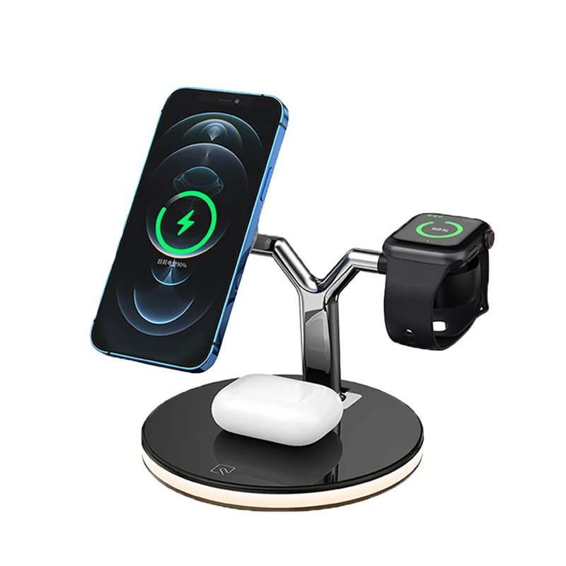 

3 In 1 Wireless Charger Magnetic Holder For Apple iPhone 13 12 iWatch AirPods Pro 15W Fast Charging Wireless Charger Phone Stand