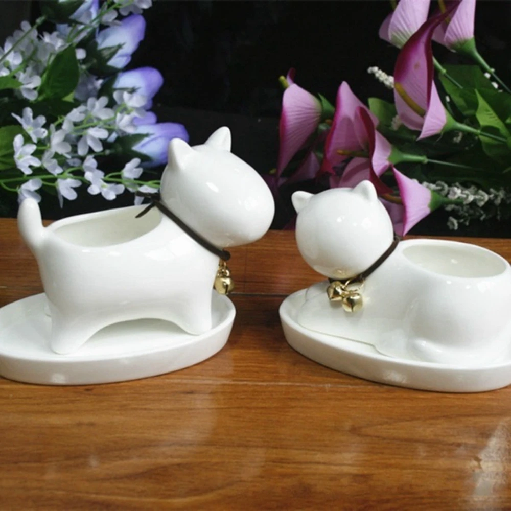 Креативные горшочки для суккулентов в форме слона кошка собака керамический