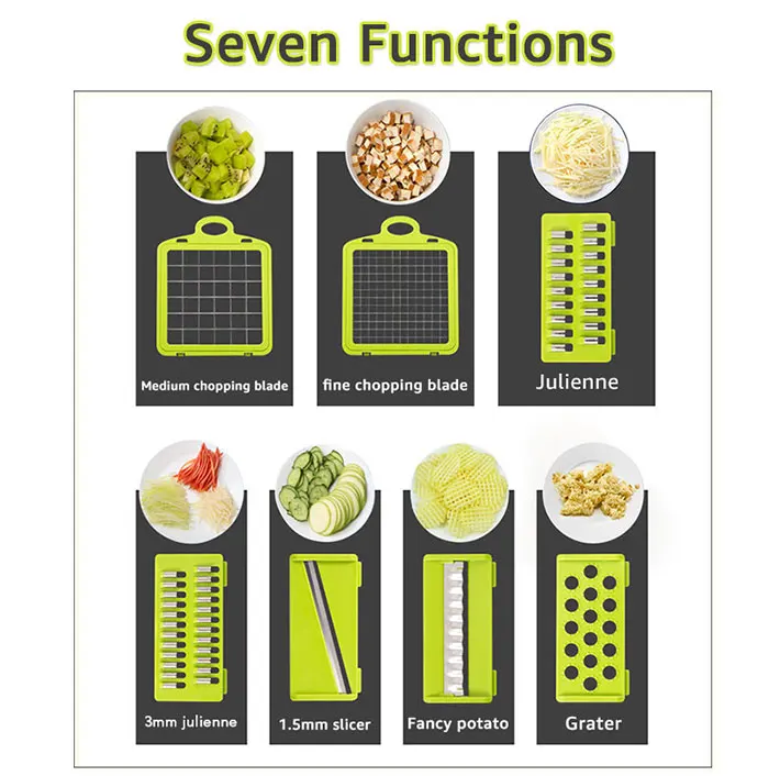 Multifunctional Vegetable Cutter Fruit Vegetables Slicer Carrot Potato Onion Chopper with Basket Grater Kitchen Accessories | Дом и сад