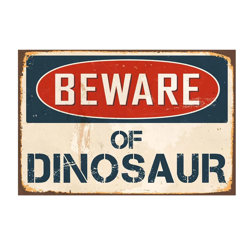 Остерегайтесь акул DINOSAMetal Знак Флаг налет клуб бар кафе-Гараж Декор стены