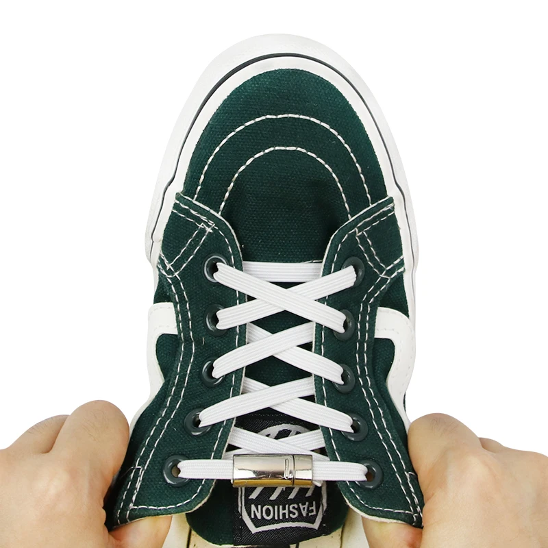 1 pairs Colorful easy lace No Tie Shoelace Elastic Shoe Lace For adult child Magnetic Locking ShoeLaces shoelaces flat