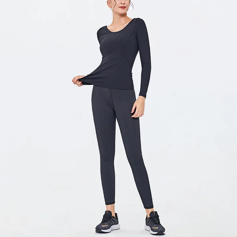 

Long sleeve Seamless Yoga Set Gym Clothing Fitness Leggings+Cropped Shirts Sport Suit Tracksuit Sports Wear