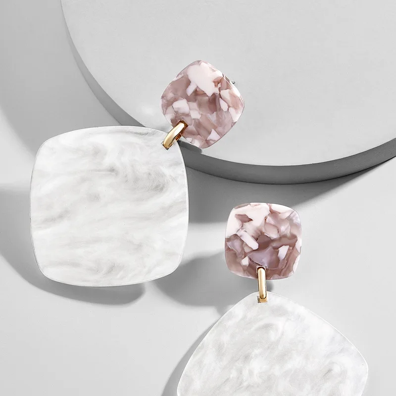 2020 большие фиолетовые квадратные акриловые Висячие серьги для женщин модные