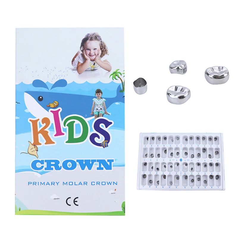 

48Pcs/Box Dental Kids Primary Molar Crowns Preformed Stainless Steel Temporary Crown Dentist Orthodontic Dentistry Tools