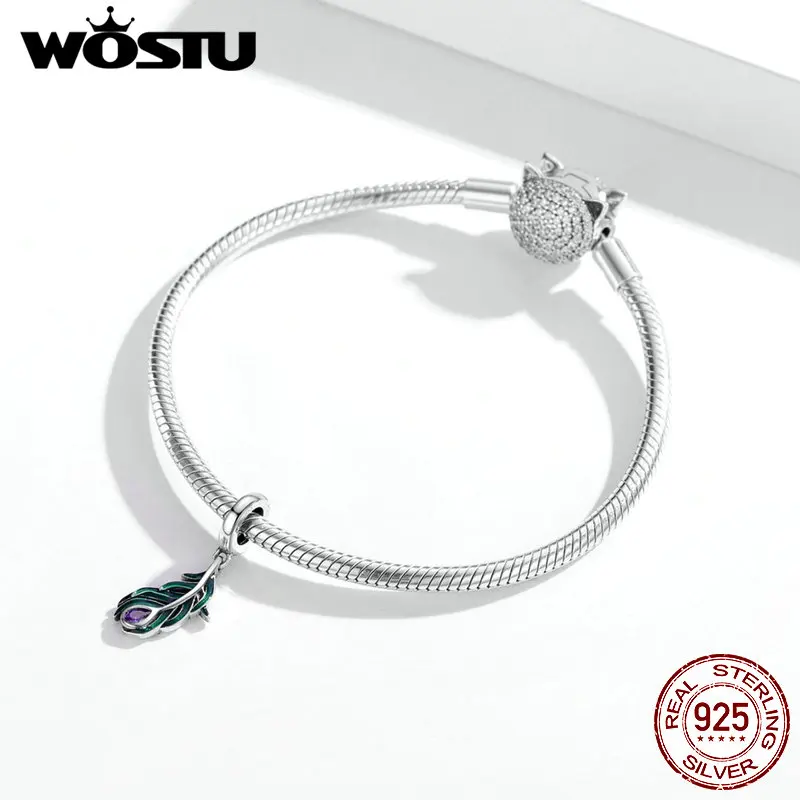 Бусина из серебра 100% пробы в виде павлина | Бусины