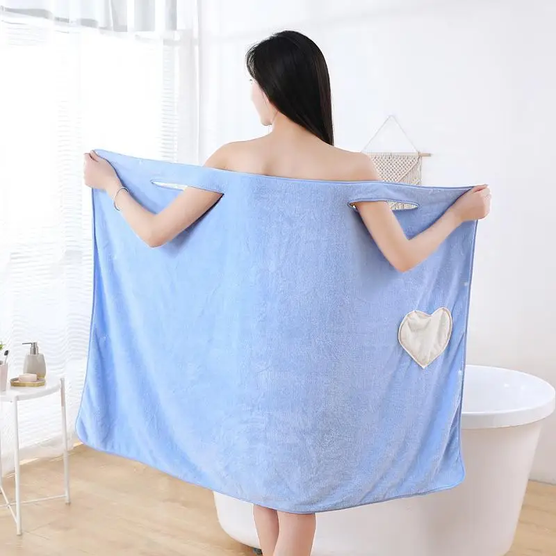 Women Sex Coral Fleece Wearable Bath Skirt Beauty Salon Spa Shower Towel robe Soft Comfortable Beach Towels |