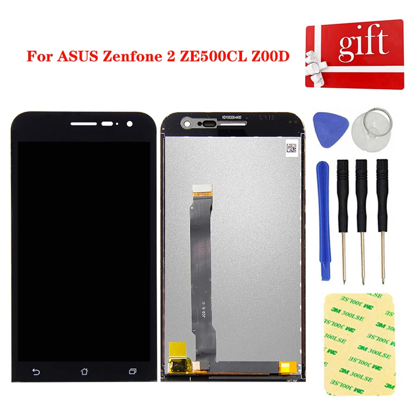 

ЖК-дисплей 5 дюймов для ASUS Zenfone 2 ZE500CL Z00D, ЖК-дисплей, панель, модуль монитора, сенсорный экран, дигитайзер, датчик, стекло в сборе