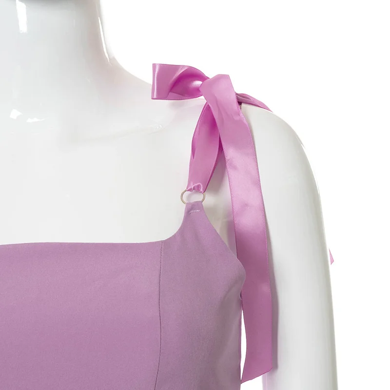 

Sweet Ribbon Strap Bandage Neon Camisole Summer 2021 Backless Women Chest Wrapping Corsets Sleeveless Cute Sexy Crop Top