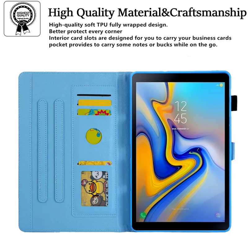 Чехол для планшета Samsung Galaxy Tab A7 2020 SM T500 T505 T507 кожаный чехол с цветами и бабочками |