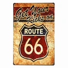 Получите ваш ногами на маршруте 66 гаражный знак человек пещера Декор стены доска