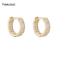 2022 new trendy round circle zircon rhinestone hoop earrings gold plated korean earring for women jewelry
