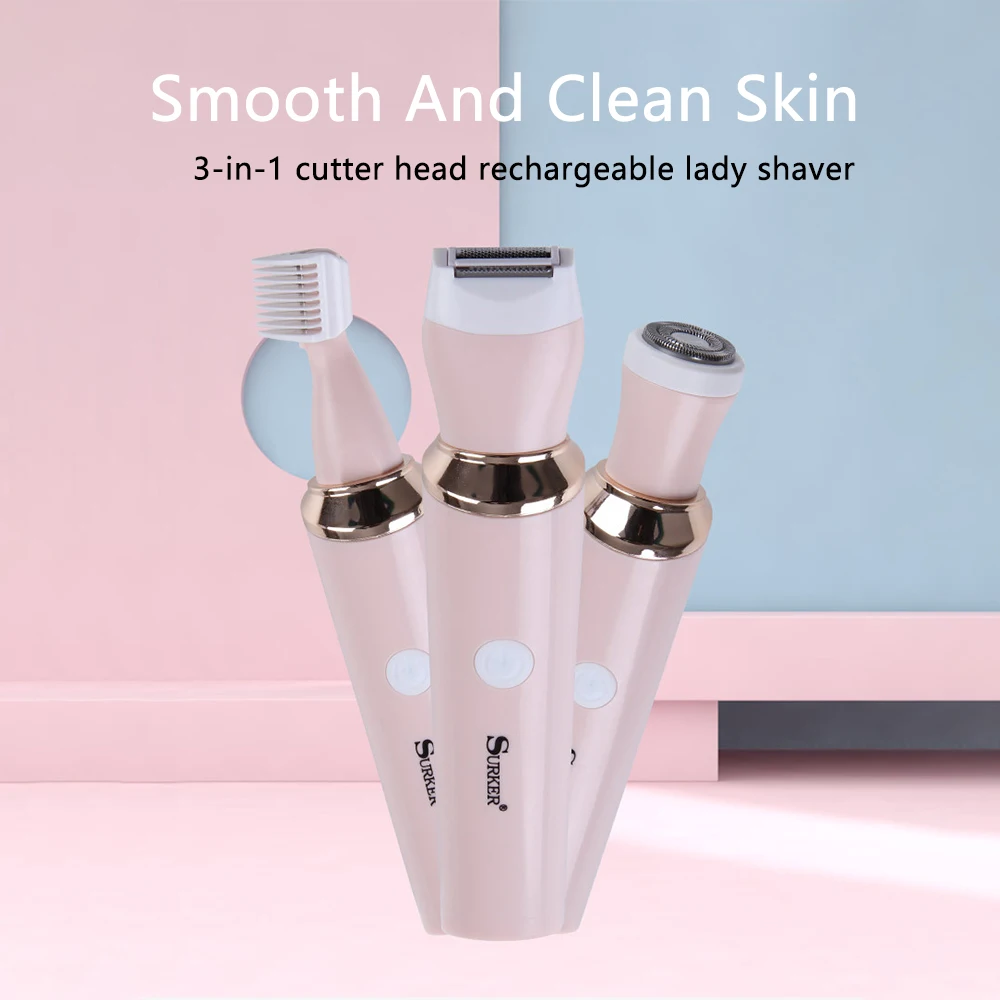 Электрический женский эпилятор 3 в 1 Женская бритва безболезненная USB зарядка для