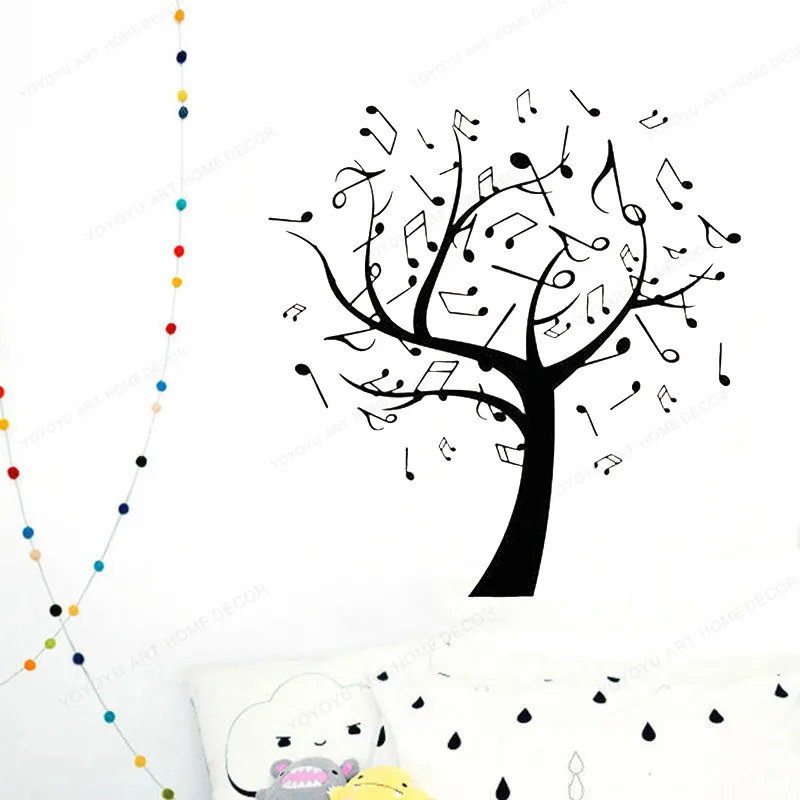 

Musical Tree Vinyl Wall Decal Music Notes Home removable wall sticker vinyl JH398
