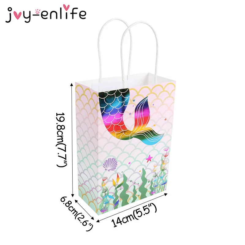 3 шт. блестящие бумажные пакеты с русалочкой большая сумка коробка конфет