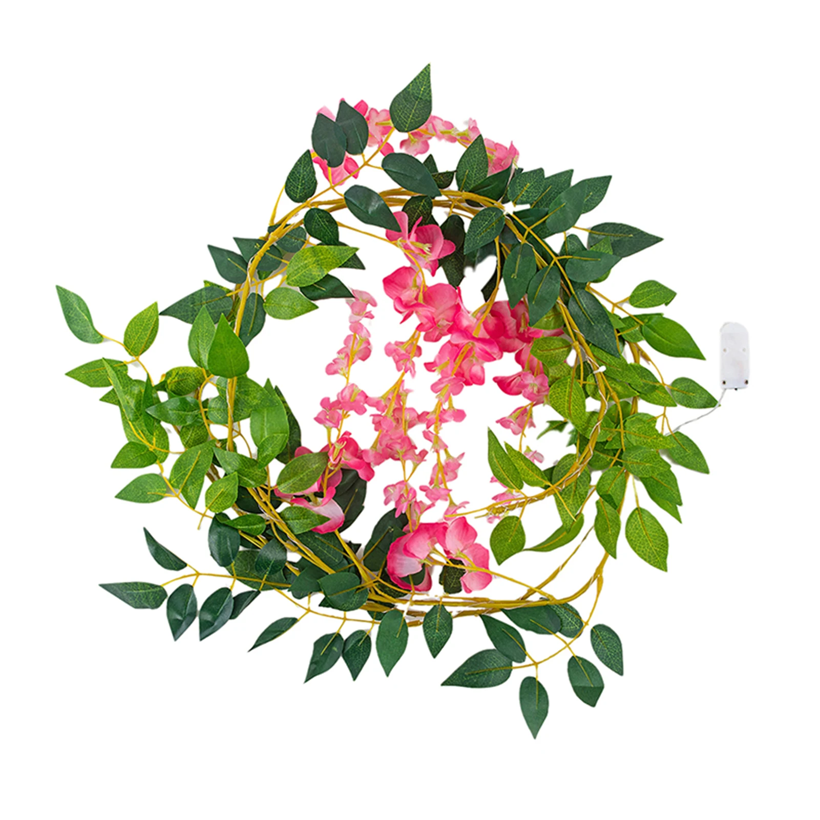 

2.2m 25 Lights Simulation White Flower Rattan String Light Artificial Flower Decorative Atmospheres String Lights YG
