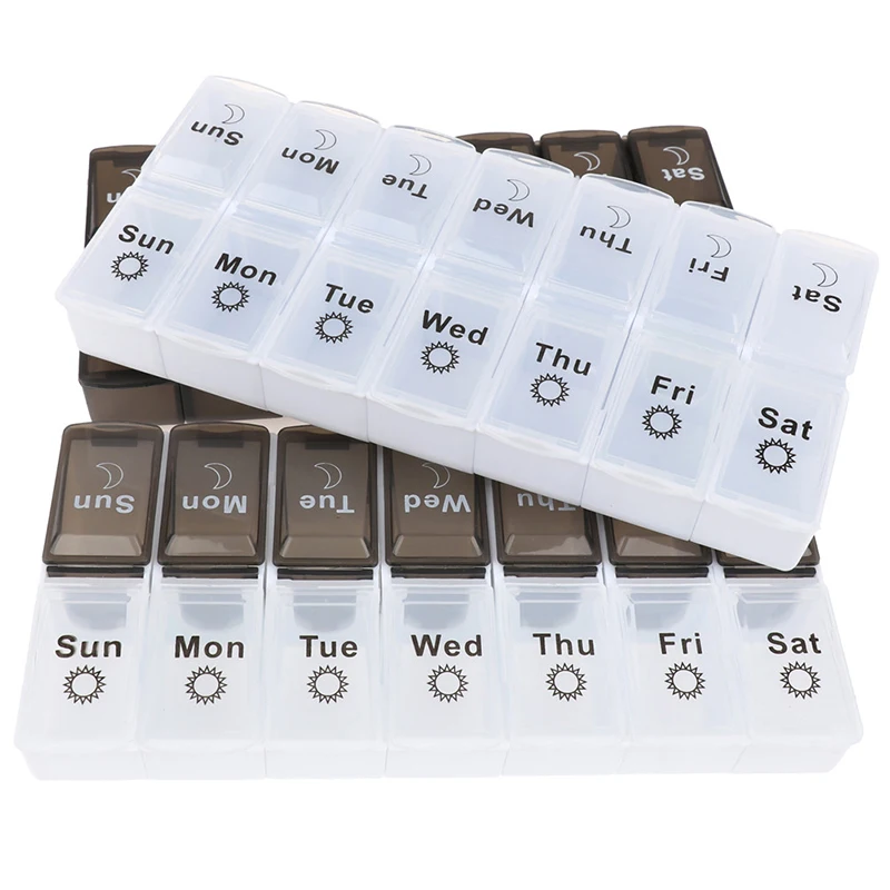 14 Grids Medicine Tablte 7 Days Weekly Pill Case Dispenser Organizer Pill Box Pill Storage Organizer Container