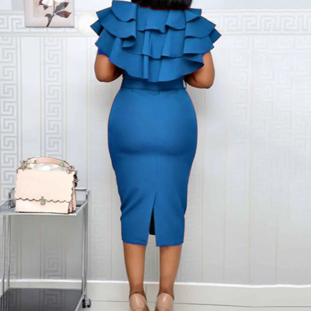 Falbala элегантные африканские женские платья Сплит 2020 летняя офисная Дамская