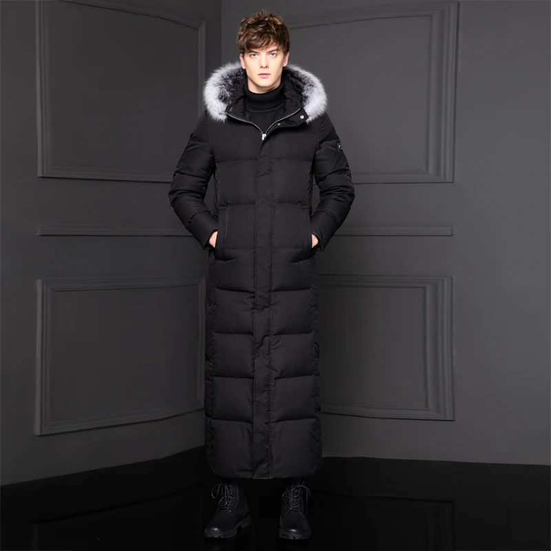 

Men's 2020 New Velvet Coat Winter Robe Men Wear Thick Fox Fur Coat Collar Warm Tall Men's Coat, Especially 0.003
