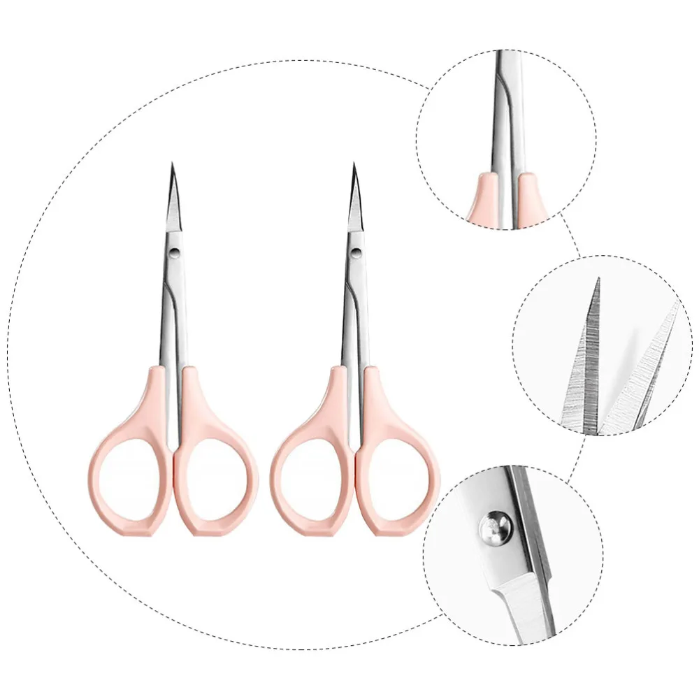 

2Pcs Scissors Stainless Steel Nose Hair Trimming Scissors for