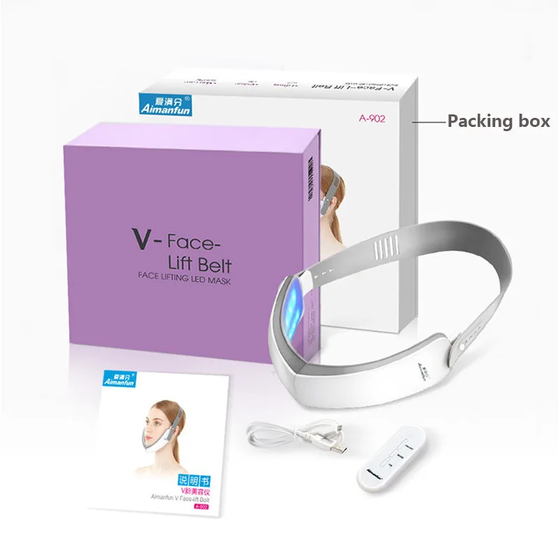 Электрический V Пояс для подтяжки лица стройнящий массажер формирователь LED