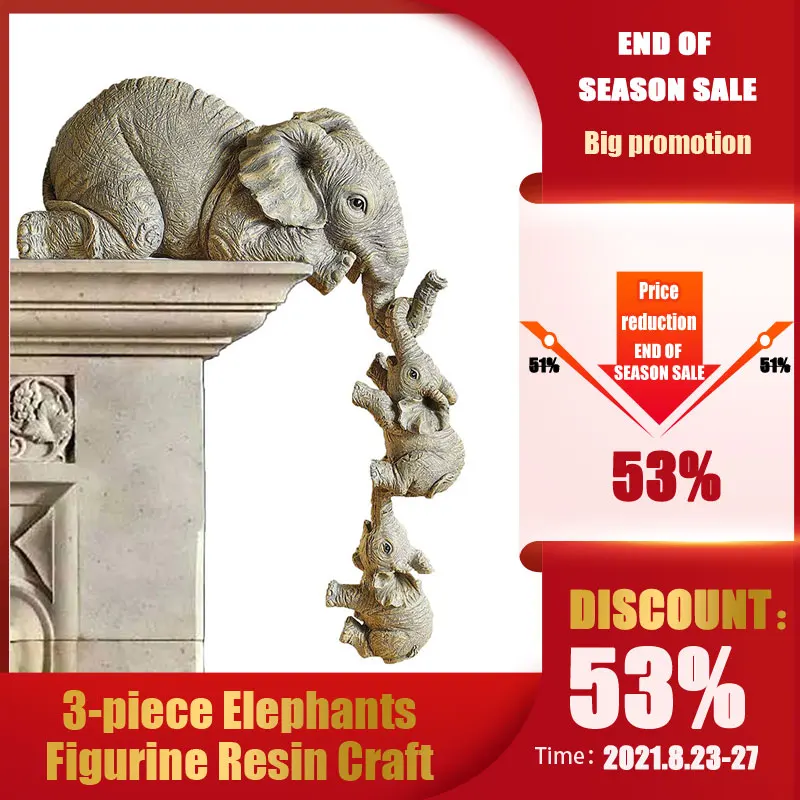 3 шт. подвесная фигурка слона и мамы 2 младенца|Статуэтки миниатюры| |