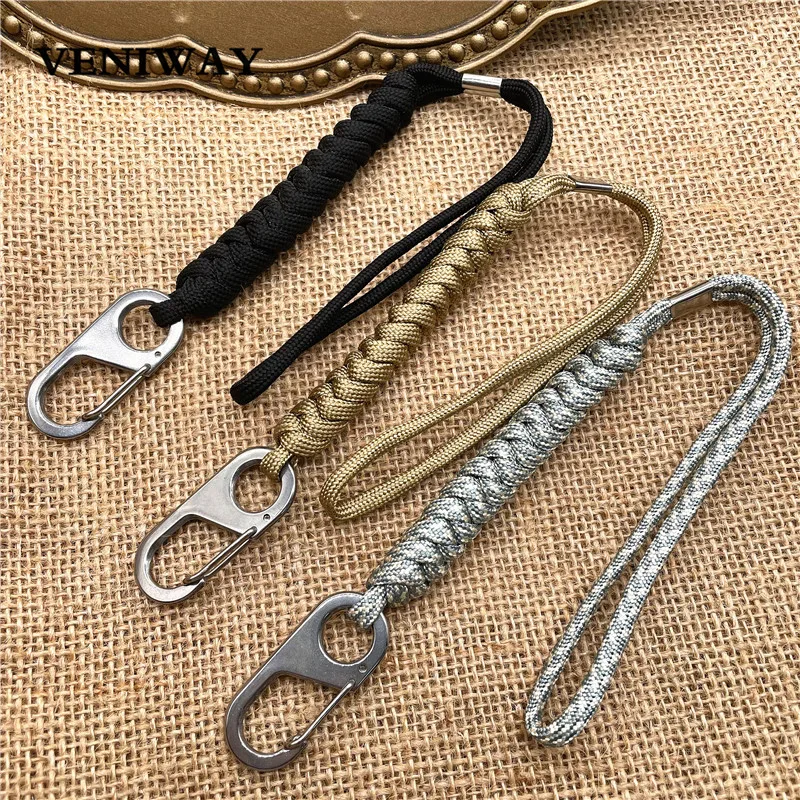 

VENIWAY Woven Survival Paracord Rope Knife Car Key Keyring Handmade Short Braid Phone Lanyard Wrist Strap For Camera String