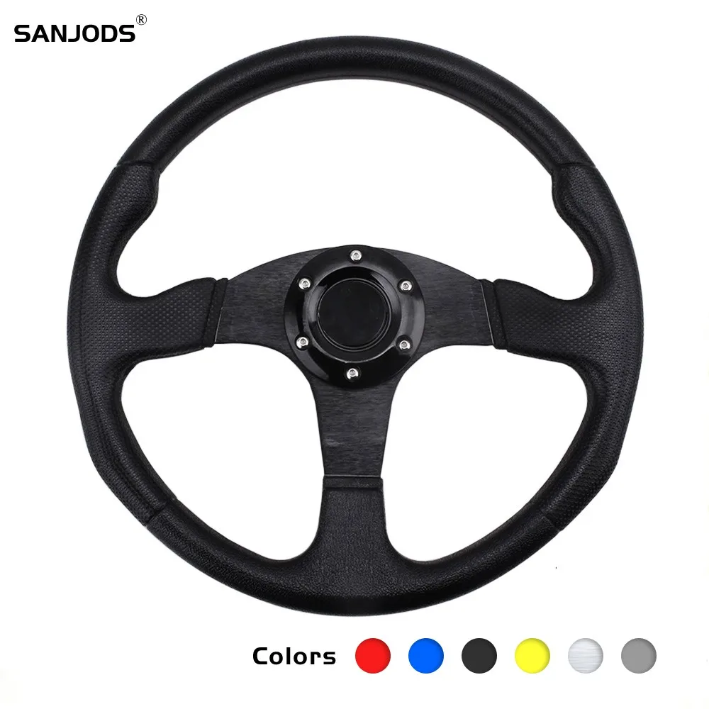

Universal Sports Steering Wheel JDM Modified Car Steering Wheel 13 14 Inch 320 350mm Aluminum Moving Rudder also fit Racing Game