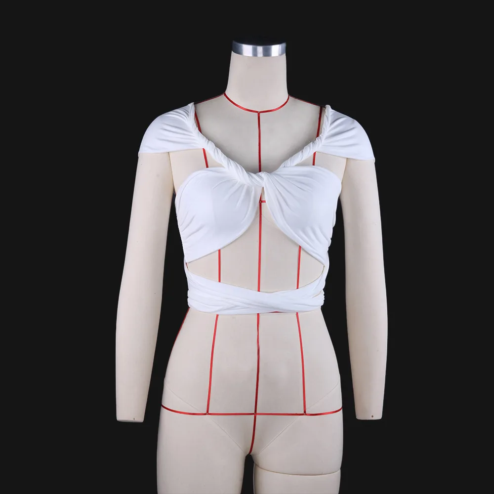 

Spring Summer Womens Tops Sexy Bandage Cami Top White Cotton Backless Strapless Top 2021 Solid Color Beach Wrap Chest Strap Top