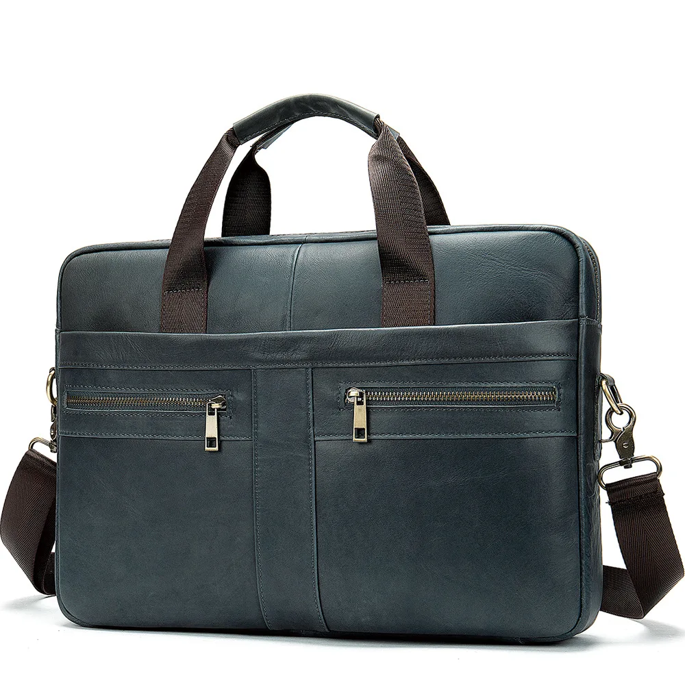 

Luxury Vintage Cow Leather Men's Bag Business Bags Real Cowskin Genuine Leather Briefcase Shoulder Messenge Bags Laptop Bag