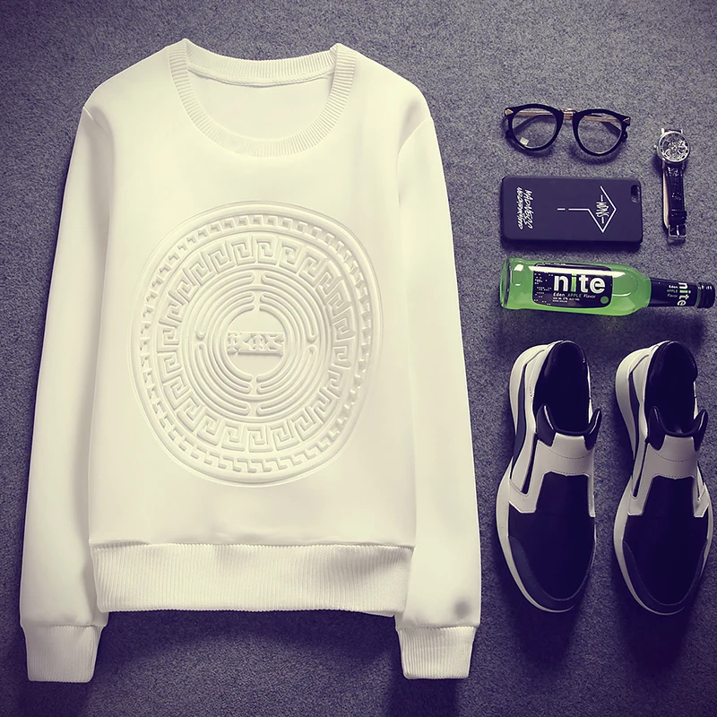 

Spring Autumn 3D Printed (Space Cotton) Long Sleeve Sweatshirts Black White Street Punk Casual Hoodies Men 3d Hoodies