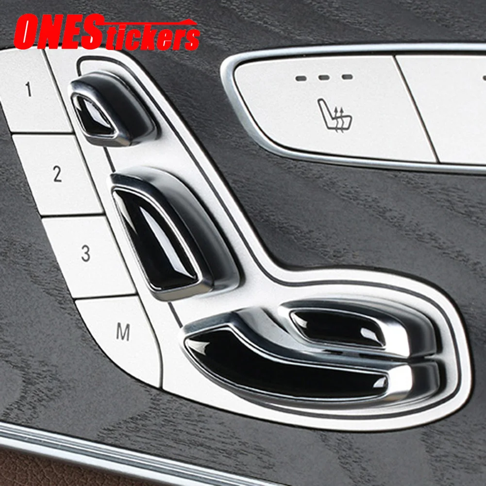 

For Mercedes Benz E Class W213 C Class W205 GLC X253 Car Accessories Door Panel Seat Adjustment Button Switch Cover Trim Sticker