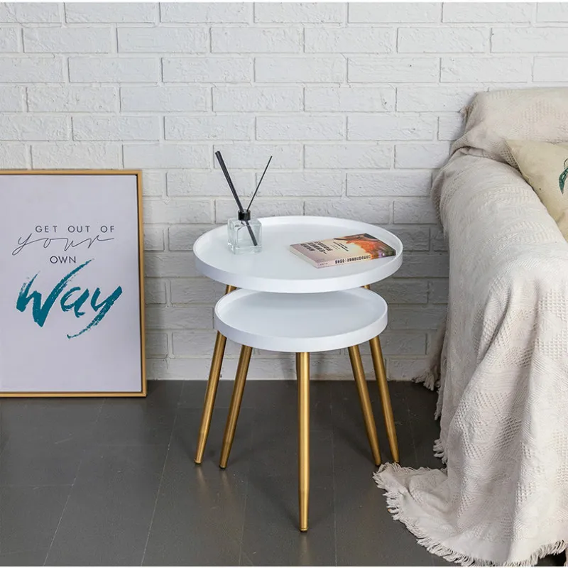 

Northern Europe Round Side Table Metal End Table Nightstand Tables for Living Room Sofa Accent Tables Side Table for Small Space