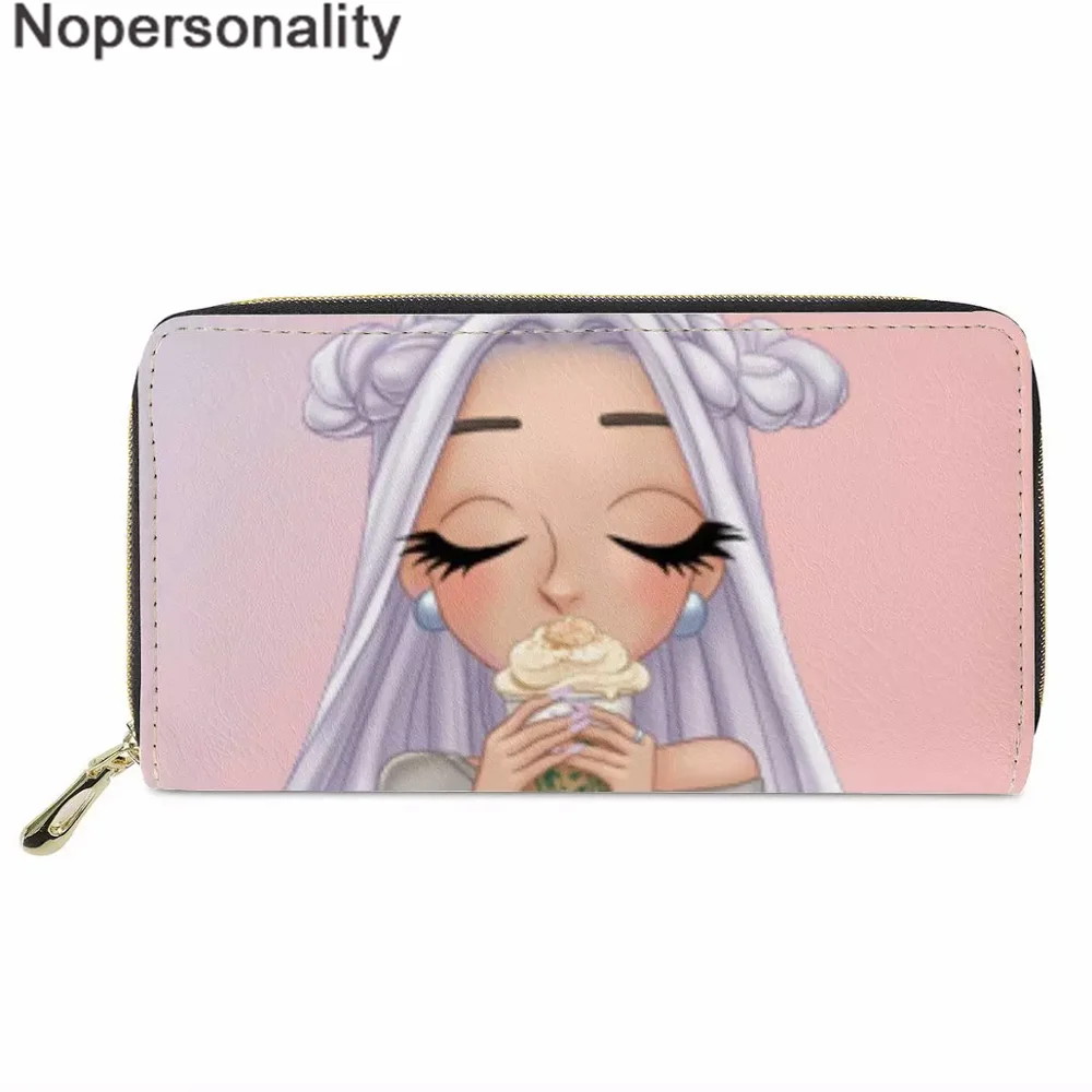 

Nopersonality Роскошный кожаный чехол-Кошелек для женщин Catrtoon Девушка Дизайн Кошелек из искусственной кожи, Женская сумочка, клатч, карман для мон...