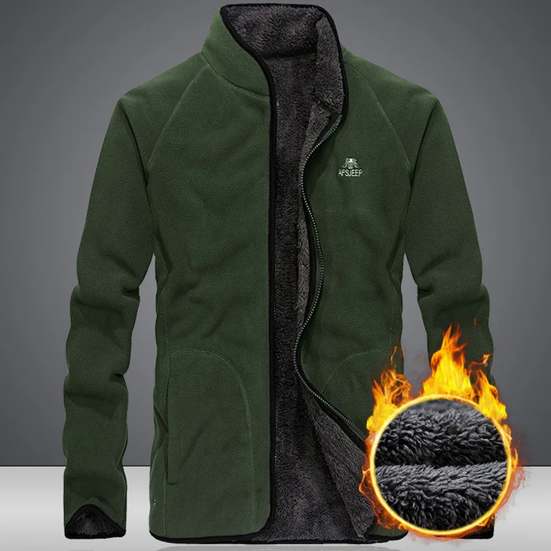 Осенне зимняя куртка мужская флисовая толстовка большого размера Свободный