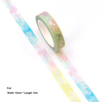 10pcslot 10mm10m foil happy birthday washi tape masking tapes decorative stickers diy stationery school supplies