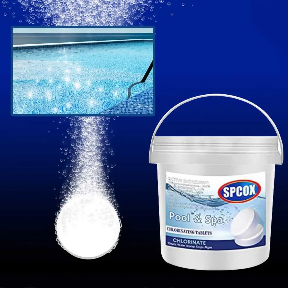 

300g Swimming Pool Cleaning Tablets Purify Water Chlorine Pills Instant Effervescent Foaming Cleaners Toilet Pool Cleaning Tool