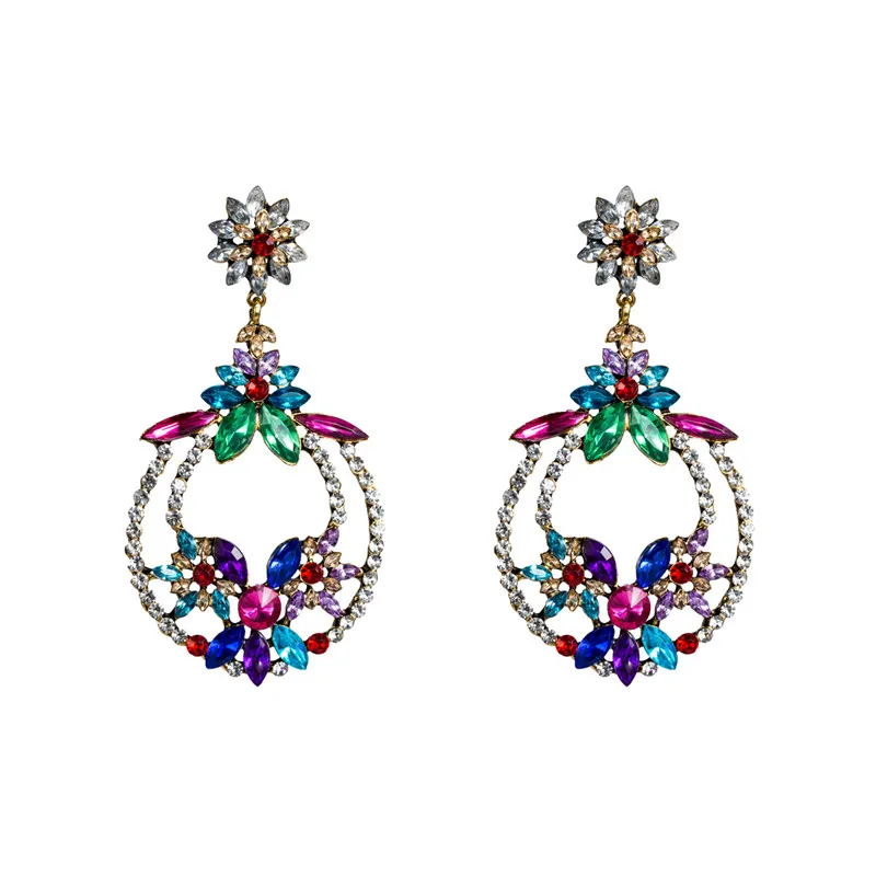 Мода 2019 европейский стиль большие серьги акриловые цветочные блестящие Модные