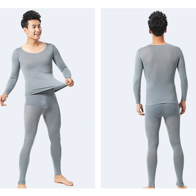 

Hot Men Seamless Elastic Thermals Inner Wear Constant Temperature Ultra-thin Underwear Suit Top Pants CGU 88