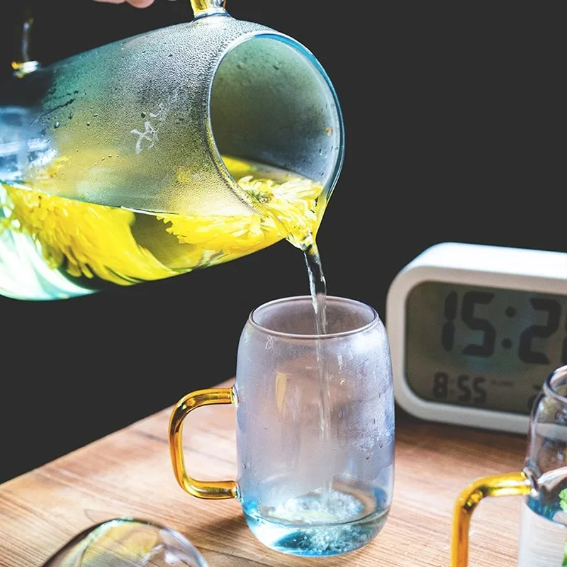 Большой Ёмкость термостойкого взрывозащищенный Стекло чайник дома высокого