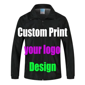 Ветровка, куртка на заказ, сделай сам, печать логотипа, вышивка, фотографии, ветрозащитное пальто, куртки с принтом на заказ, дизайн рекламной компании