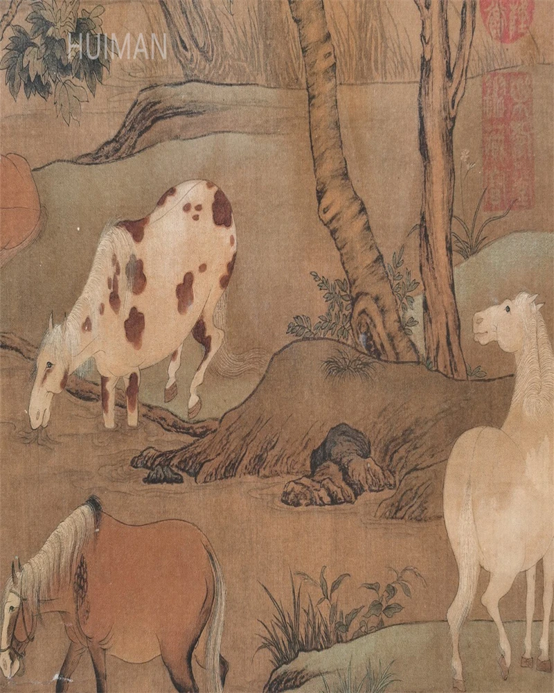 

Free Delivery Chinese Calligraphy And Painting Wash Horse Small Long Roll Handicraft Home Decoration