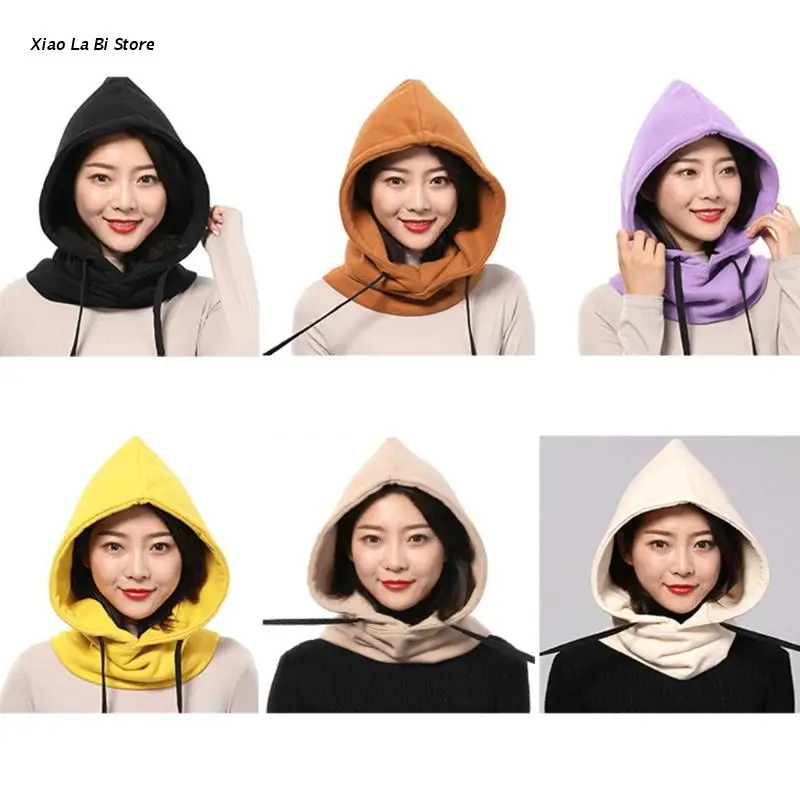 

XXFD Cotton Women Warm Thick Ear Neck Protection Hat Sweater Hood for Cold Weather