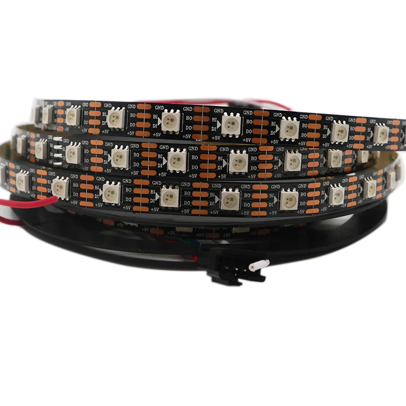 

1m/2m/3m/4m/5m WS2813 Smart LED Strip DC 5V WS2812B Updated 5050 RGB Light Lamp Tape 30/60 pixels/leds/m Addressable Dual-signal