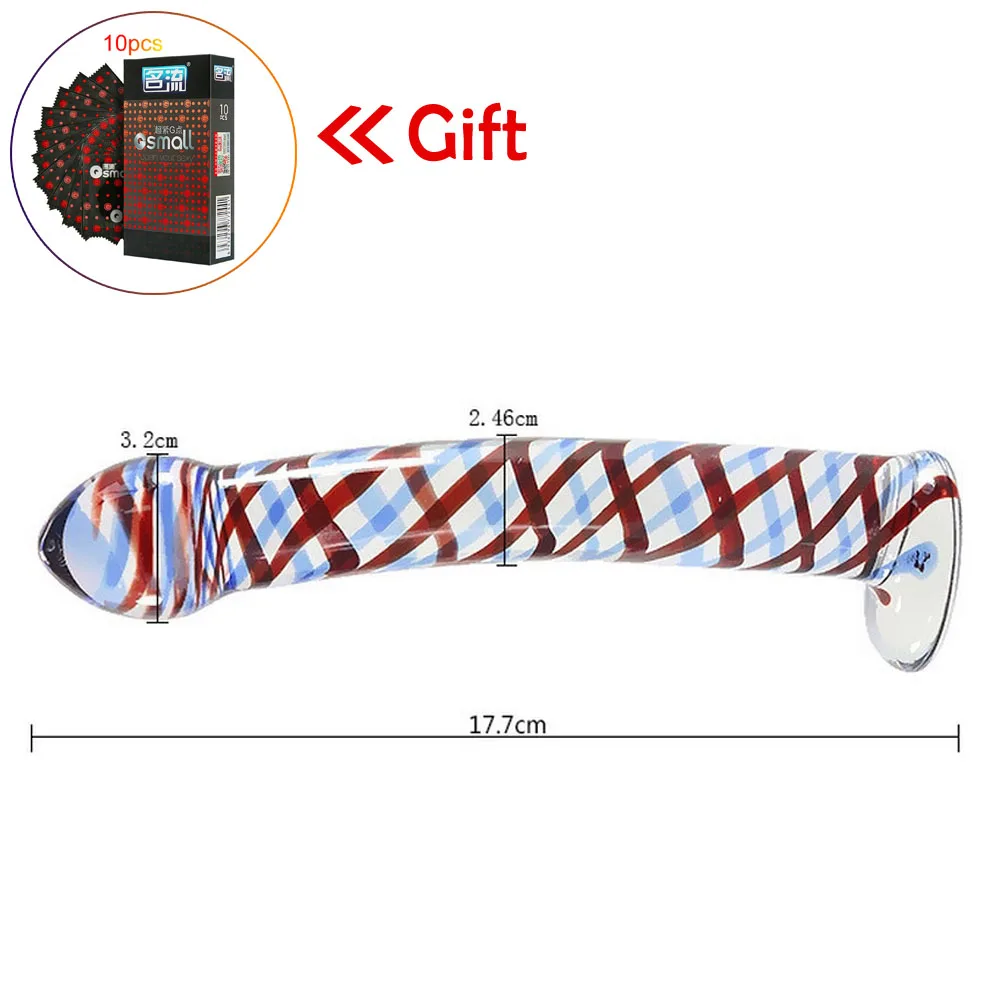 Женское Большое стекло дилдо Реалистичные фаллоимитатор Глан Пенис взрослые