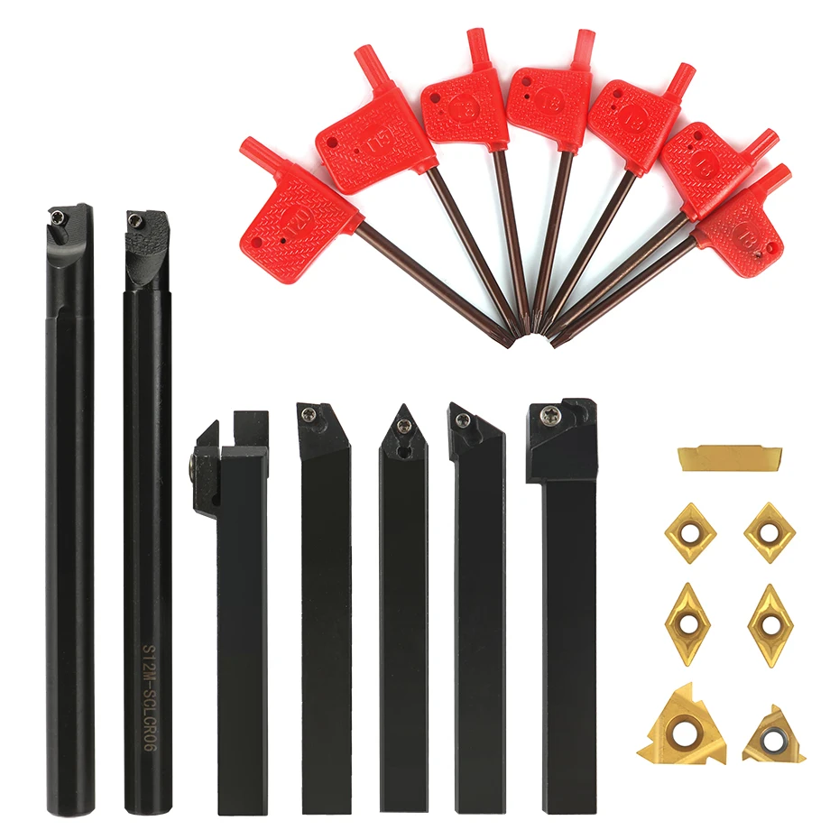 Токарный инструмент 21 шт./компл. карбидная вставка для токарного станка дюйма 10