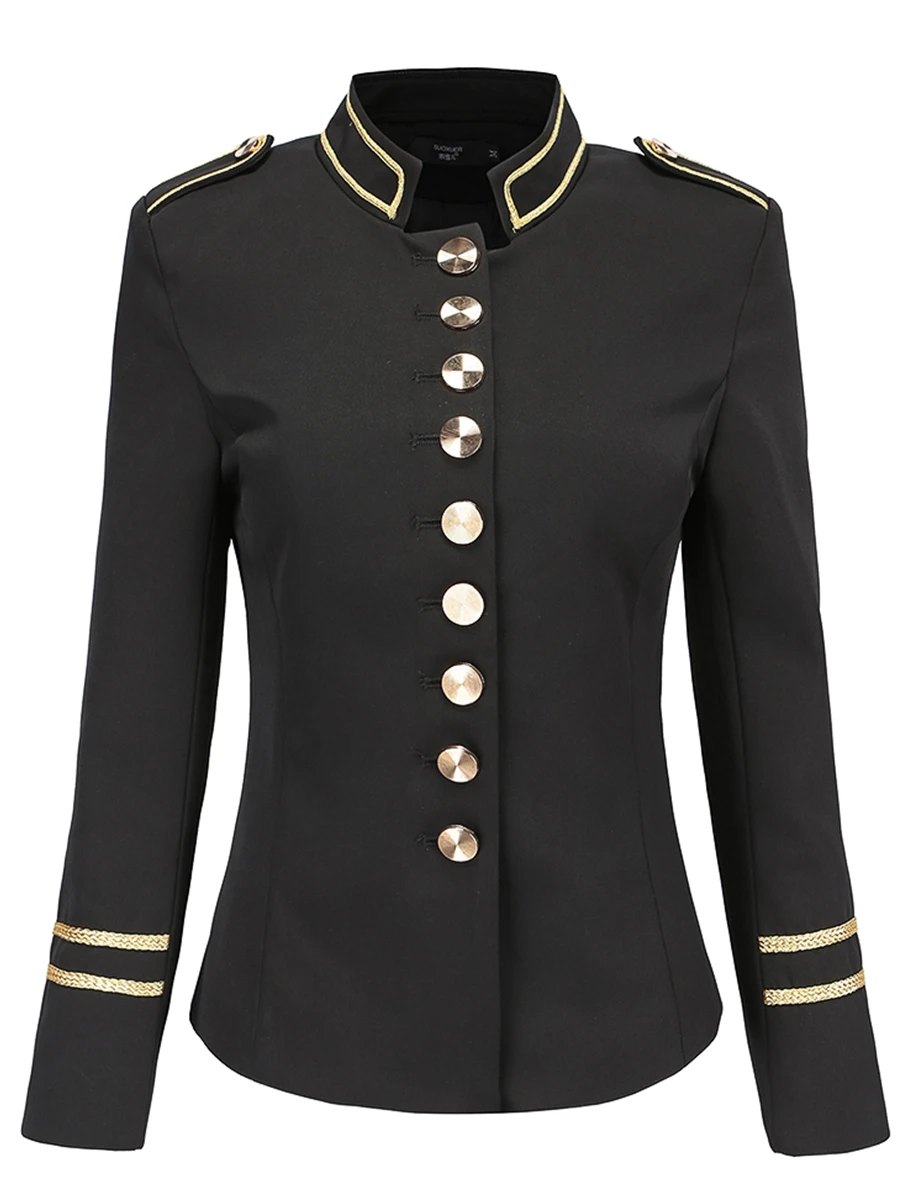 Женская приталенная куртка короткая туника в стиле милитари однобортная с